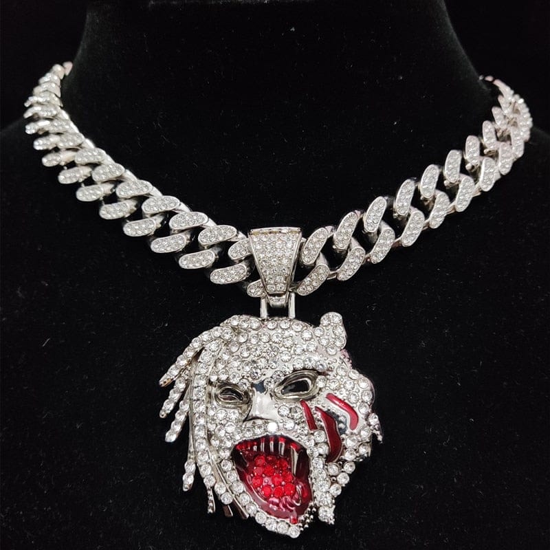 VVS Jewelry Grizzley Half Tee Half Beast Iced out Cuban Pendant Chain - Image 11