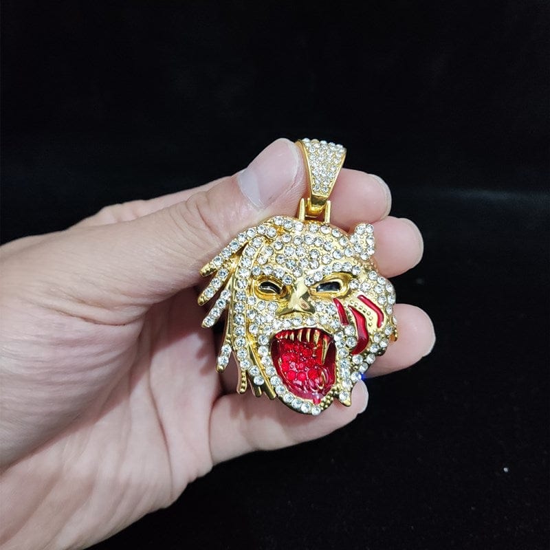 VVS Jewelry Grizzley Half Tee Half Beast Iced out Cuban Pendant Chain - Image 12