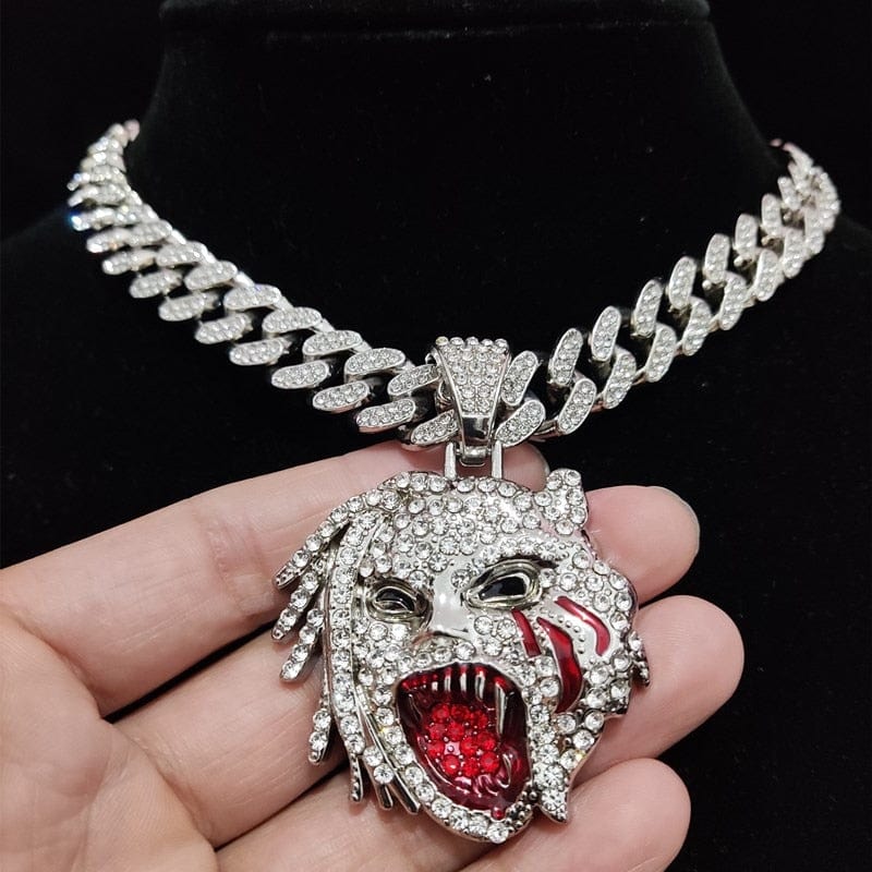 VVS Jewelry Grizzley Half Tee Half Beast Iced out Cuban Pendant Chain - Image 13