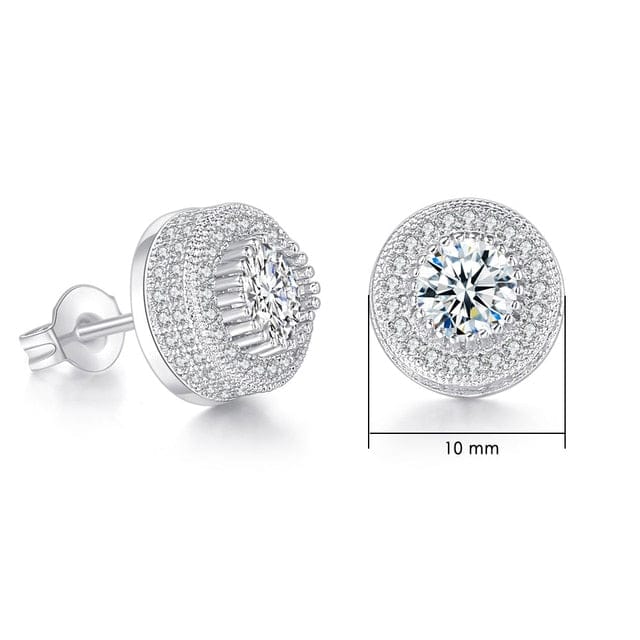 VVS Jewelry Iced Button Stud Earrings - Image 7