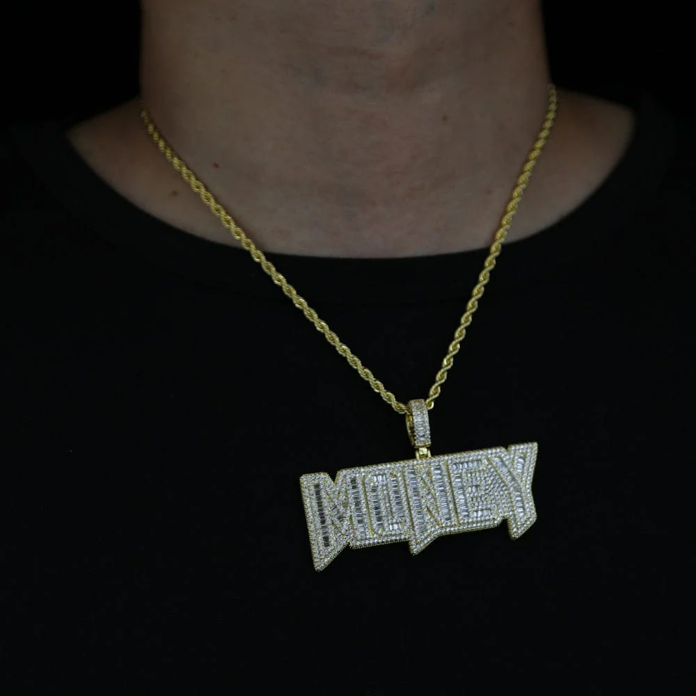 VVS Jewelry Iced Out "MONEY" Pendant Chain - Image 3