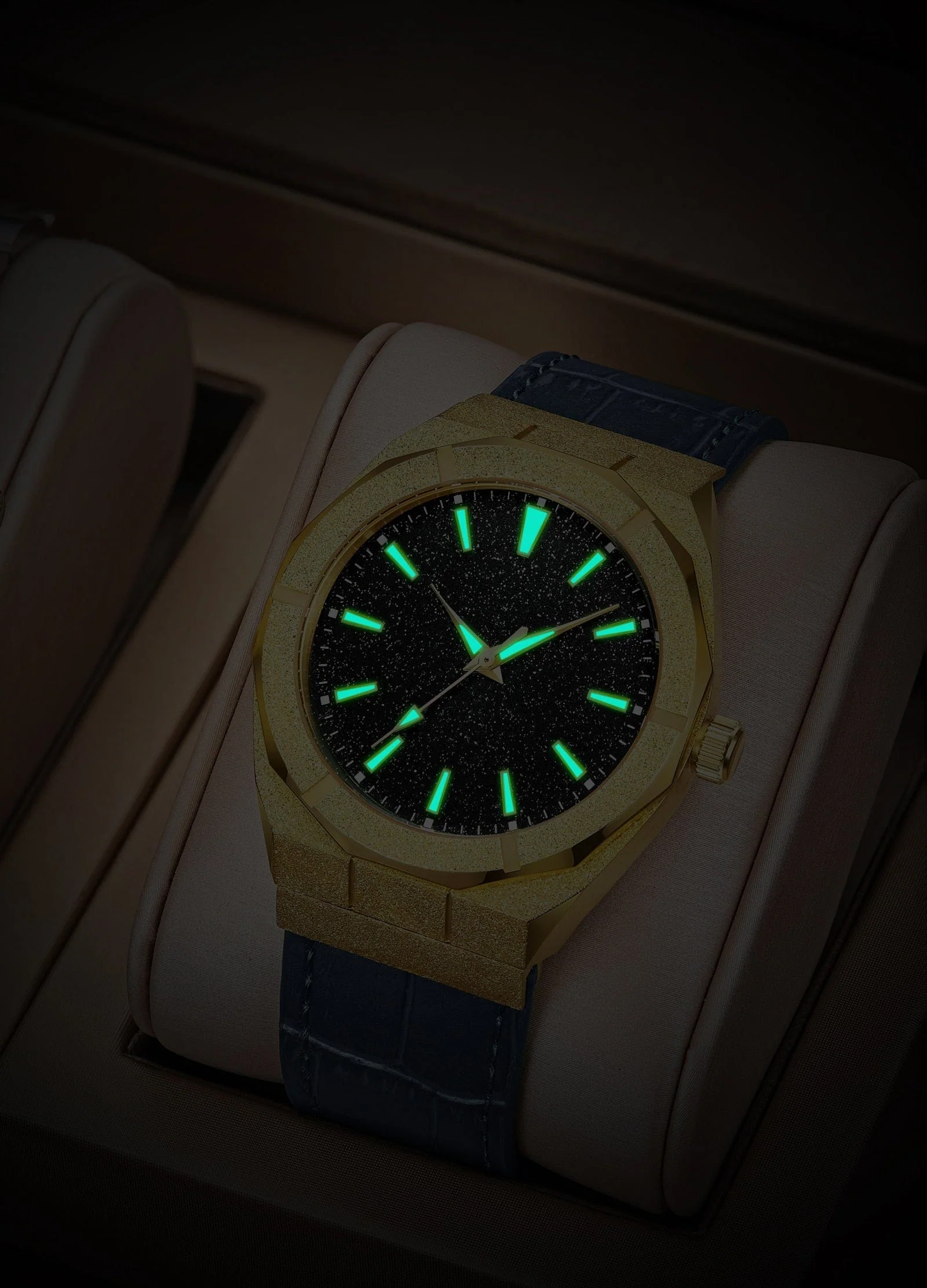VVS Jewelry Iced Stardust Bling Leather Strap Watch - Image 15