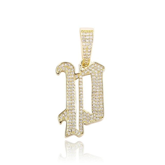 VVS Jewelry Old English Initial Pendant Necklace - Image 18
