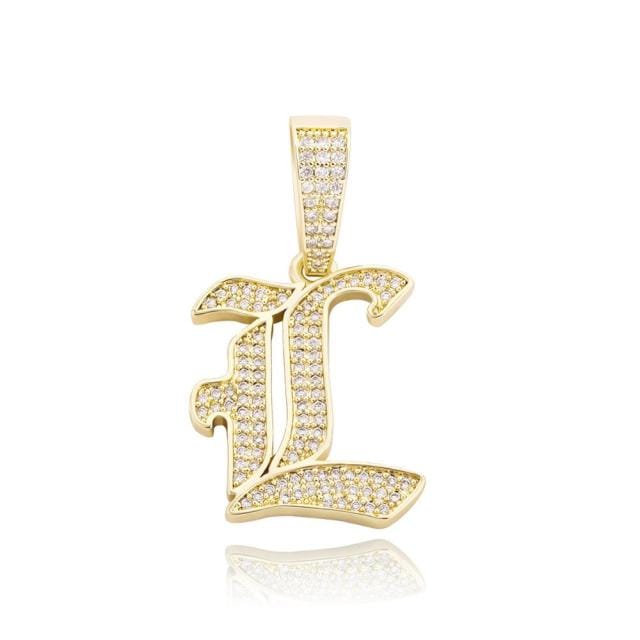 VVS Jewelry Old English Initial Pendant Necklace - Image 23