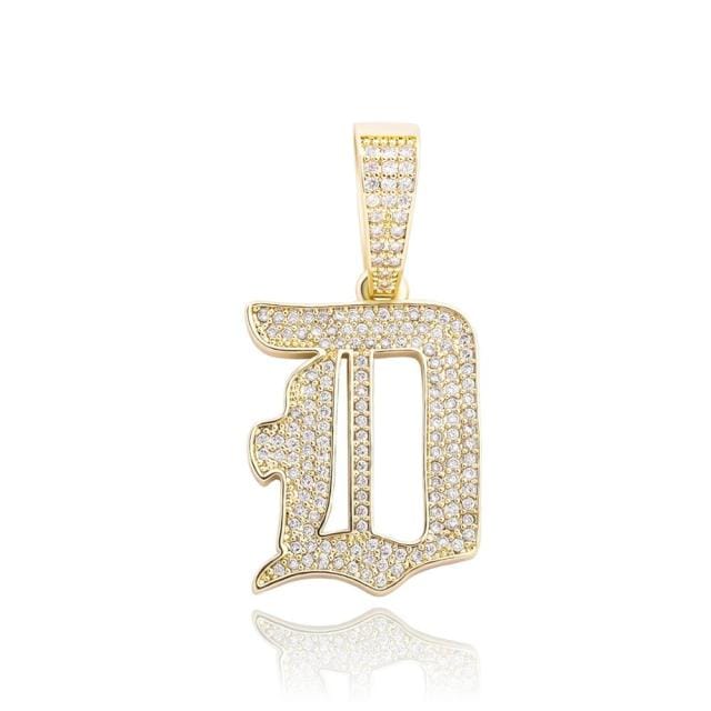 VVS Jewelry Old English Initial Pendant Necklace - Image 25