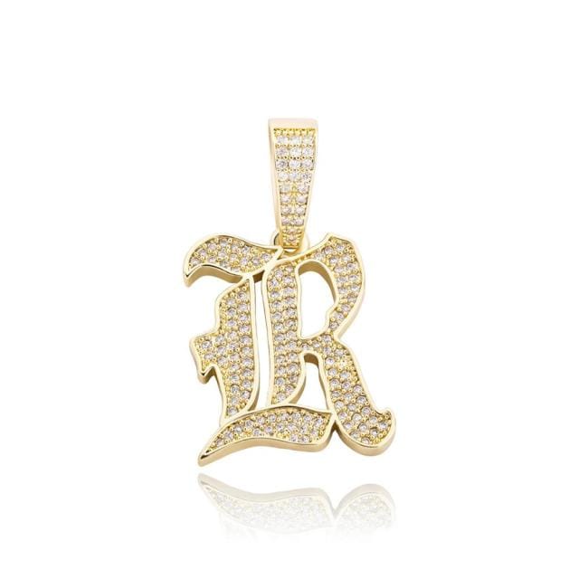 VVS Jewelry Old English Initial Pendant Necklace - Image 36