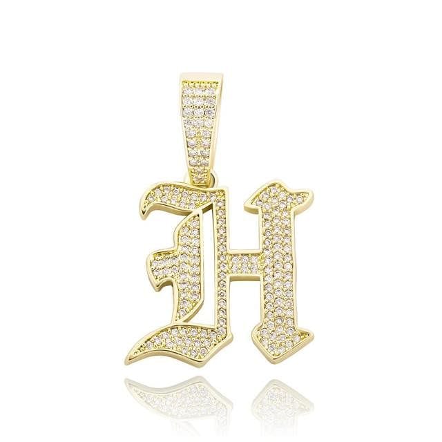 VVS Jewelry Old English Initial Pendant Necklace - Image 39