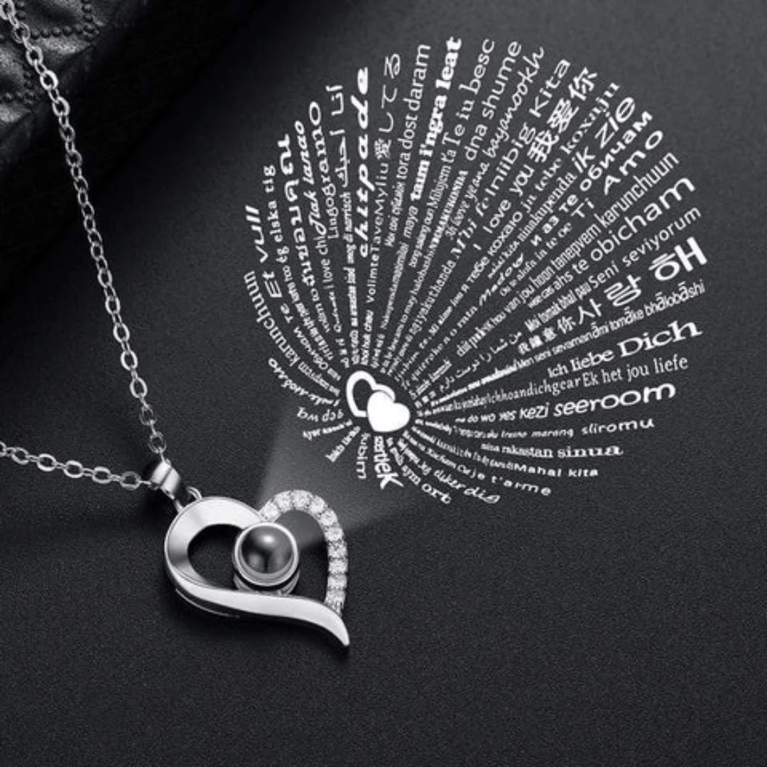 VVS Jewelry Red Rose I Love You in 100 Languages 925 Silver Necklace Gift Box - Image 3