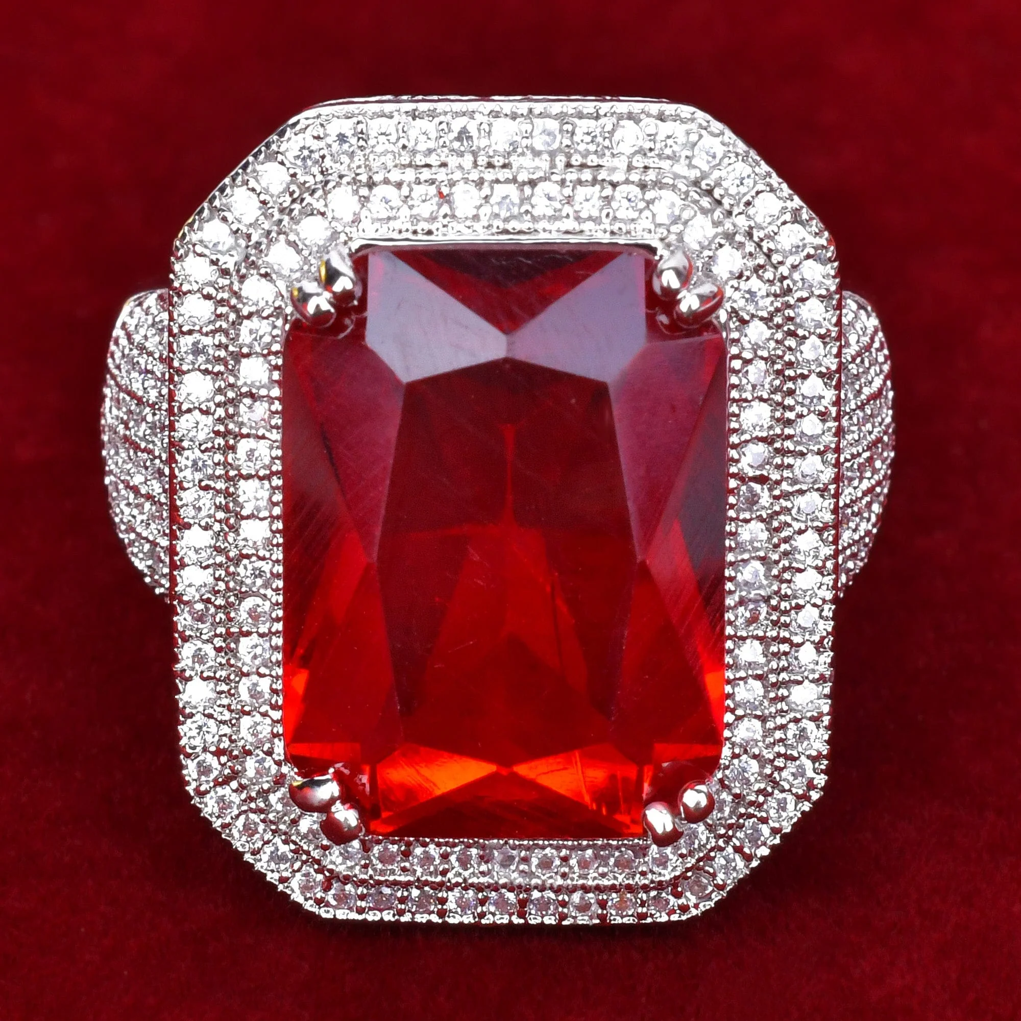 VVS Jewelry Red Synthetic Ruby Royal Ring - Image 4