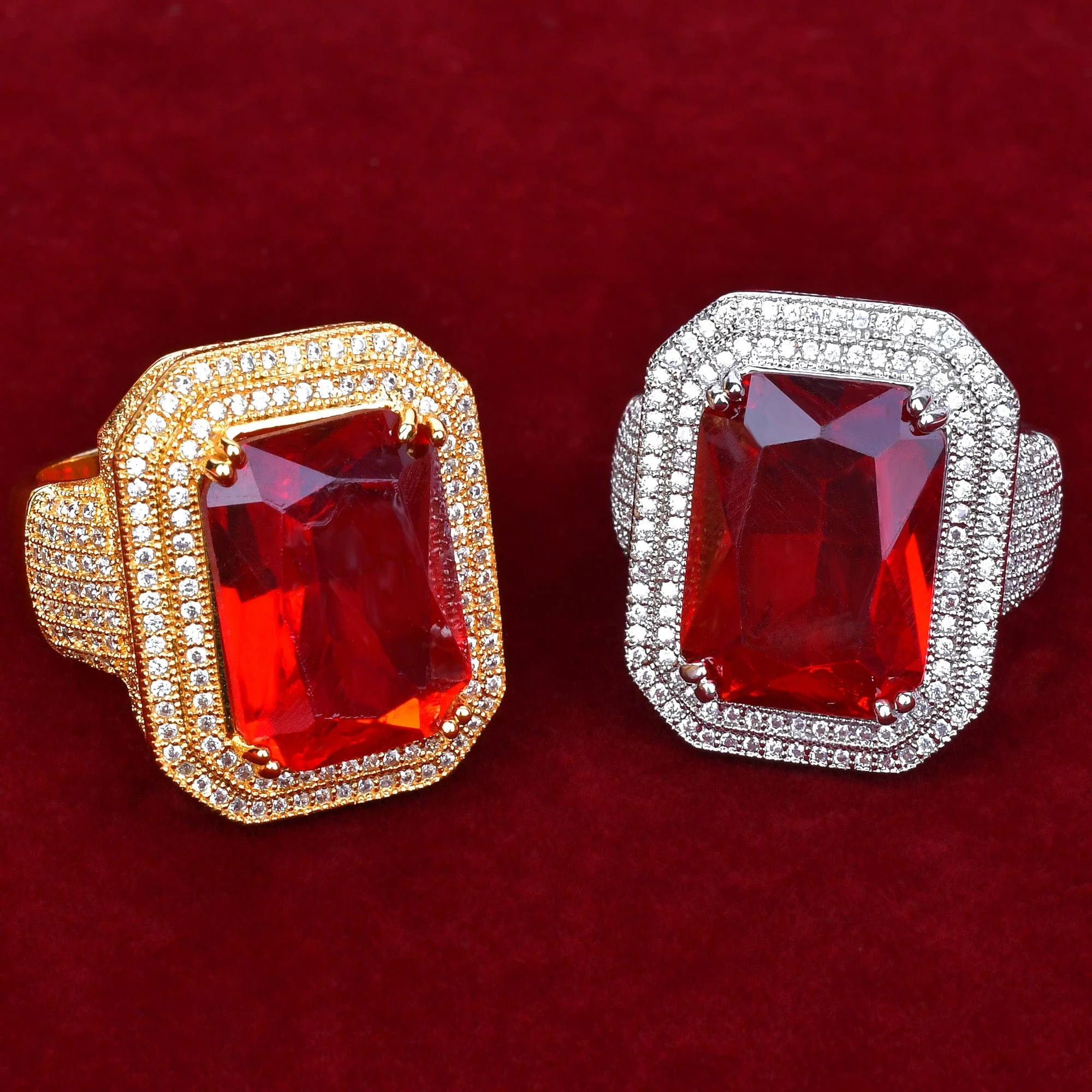 VVS Jewelry Red Synthetic Ruby Royal Ring - Image 9