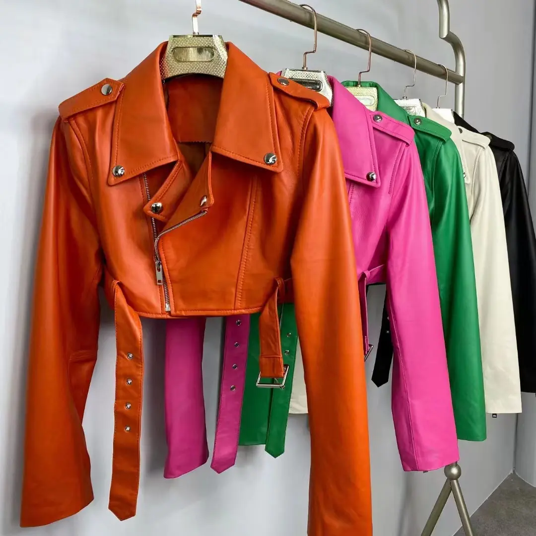 VVS Kate Sheep Leather Cropped Bomber Jacket - Image 2
