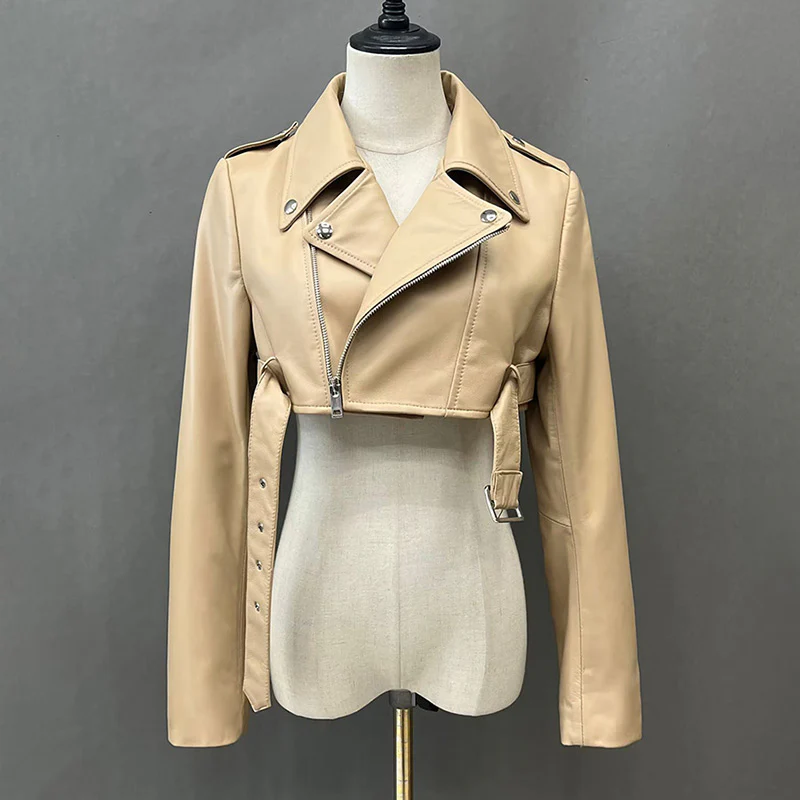 VVS Kate Sheep Leather Cropped Bomber Jacket - Image 5