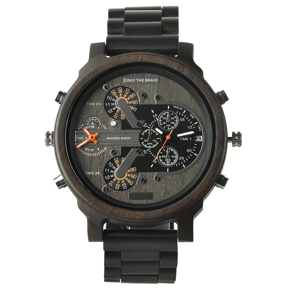 VVS Large Dial Wood Grain Watch | Stylish, Eco-Friendly Timepiece - Image 2