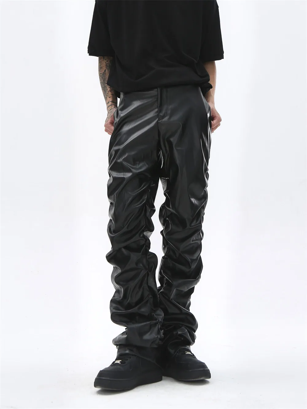 VVS Leather Stacked Pants - Image 2