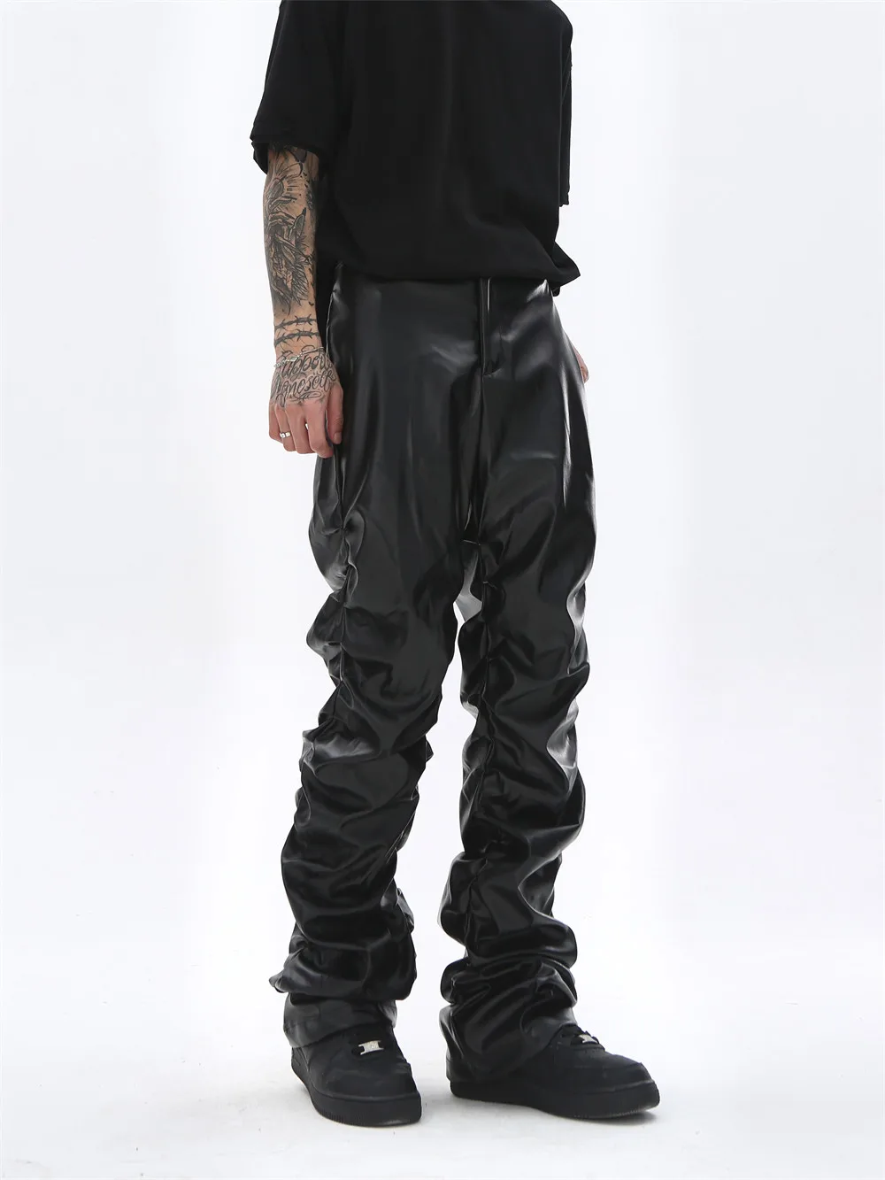 VVS Leather Stacked Pants - Image 4