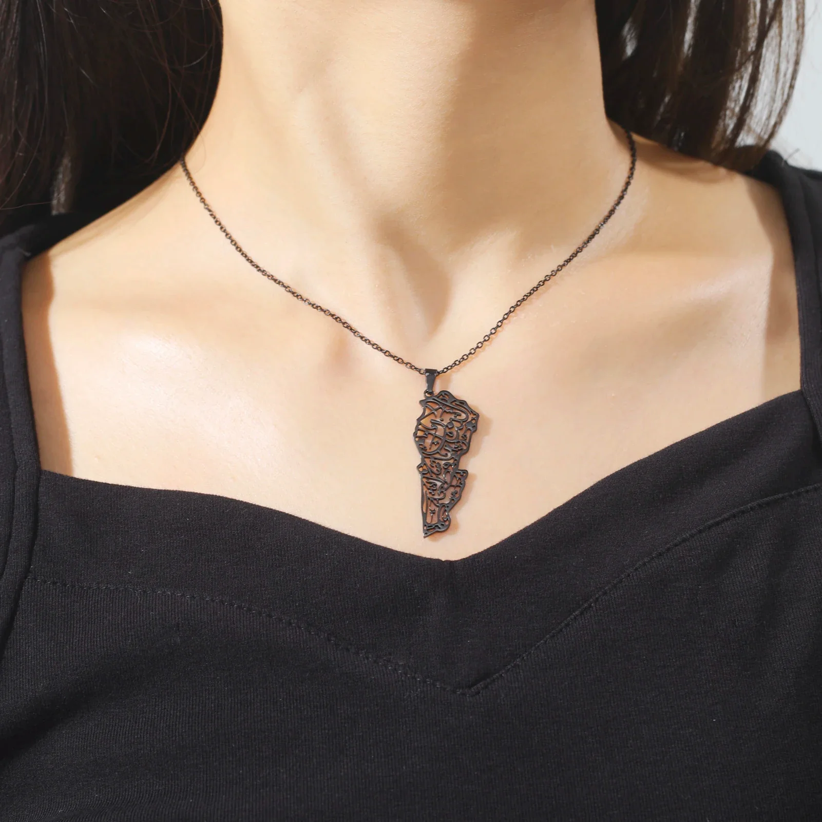 VVS Lebanon Map Islam Country Geography Necklace - Image 14