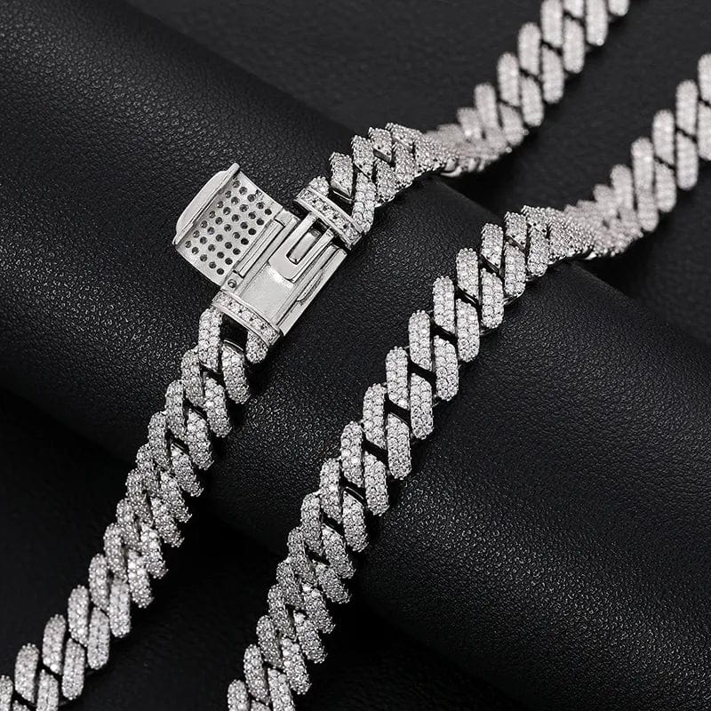 9mm VVS Moissanite Diamond 925 Sterling Silver Vermeil Cuban Chain - Image 6