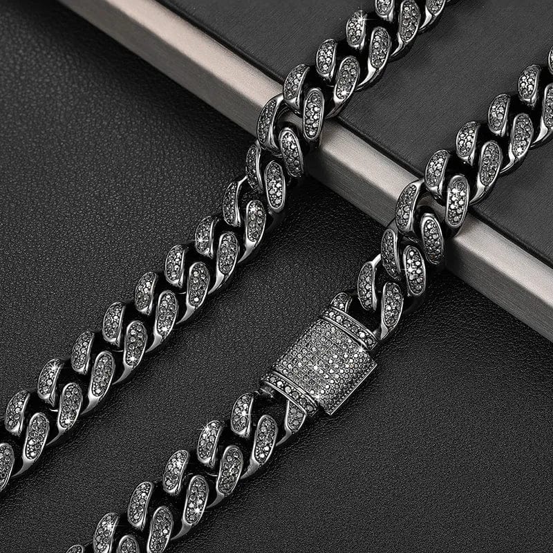 VVS Moissanite Black Iced Cuban Chain - Image 3