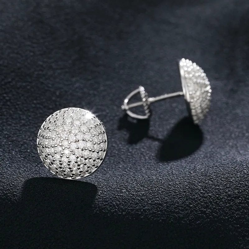 VVS Moissanite Button Round Stud Earrings