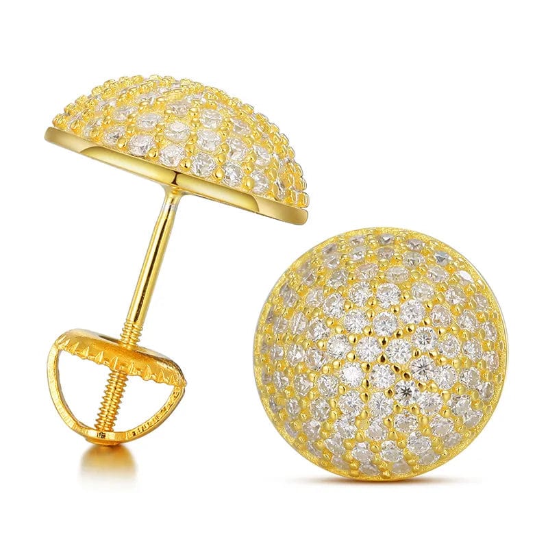 VVS Moissanite Button Round Stud Earrings - Image 2