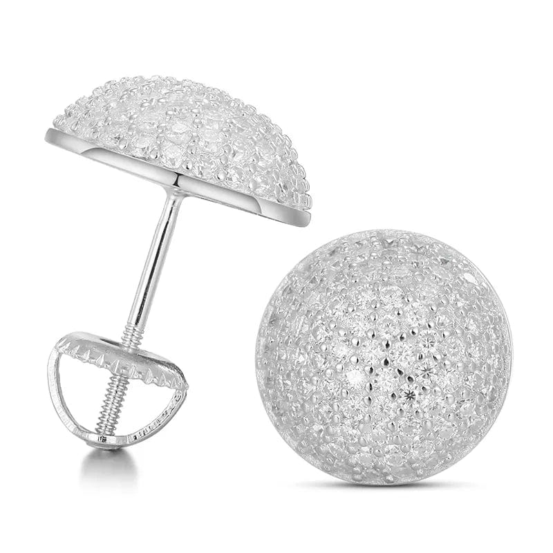 VVS Moissanite Button Round Stud Earrings - Image 3