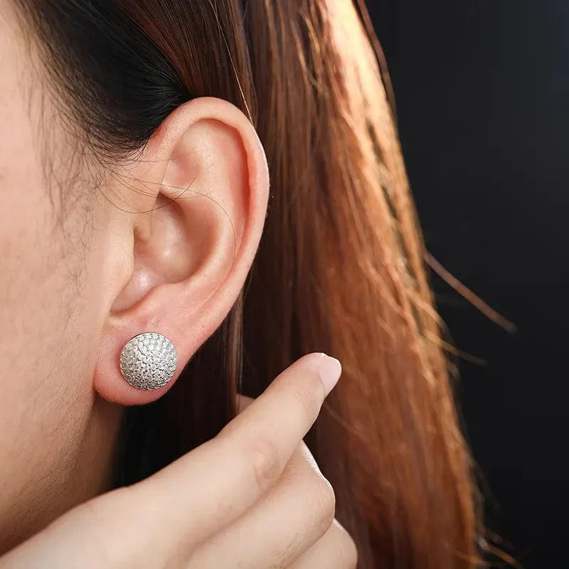 VVS Moissanite Button Round Stud Earrings - Image 4
