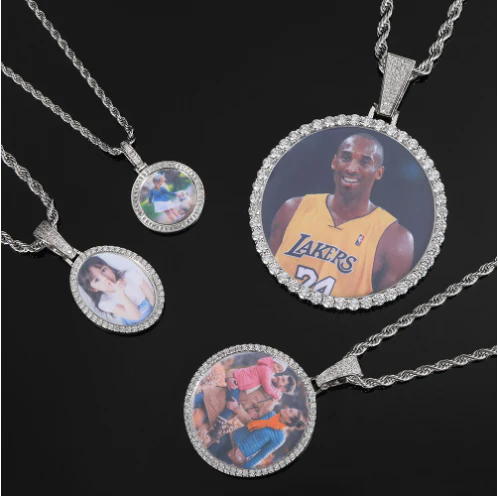 VVS Moissanite Diamond Photo Memory Pendant Necklace - Image 2