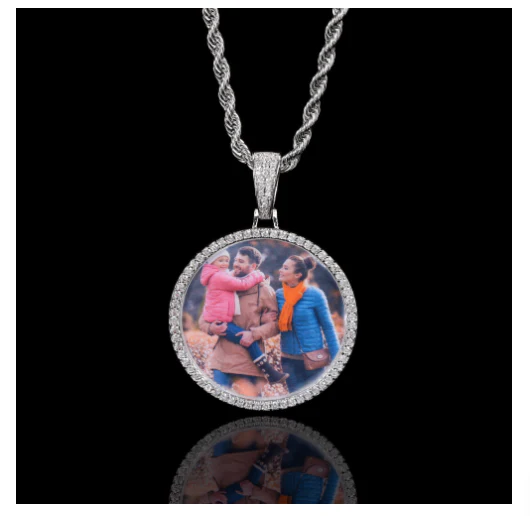 VVS Moissanite Diamond Photo Memory Pendant Necklace - Image 6