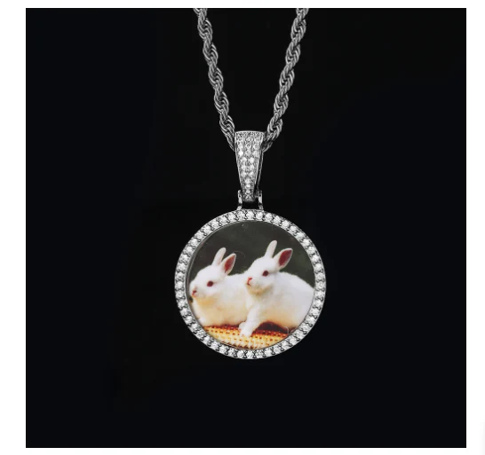 VVS Moissanite Diamond Photo Memory Pendant Necklace - Image 8