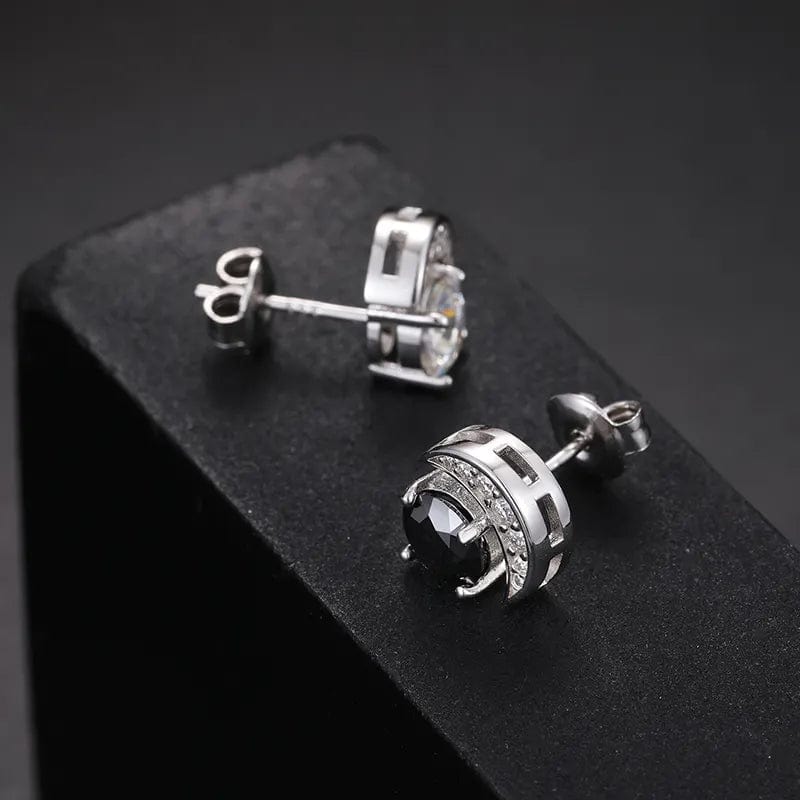 VVS Moissanite Moon S925 Silver Stud Earrings - Image 2