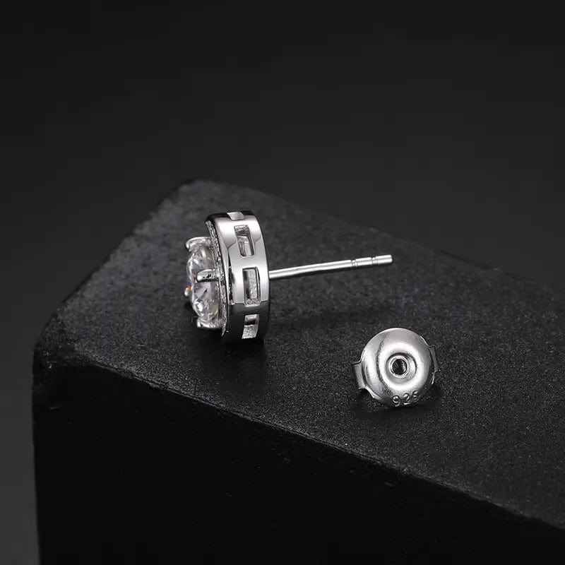 VVS Moissanite Moon S925 Silver Stud Earrings - Image 3