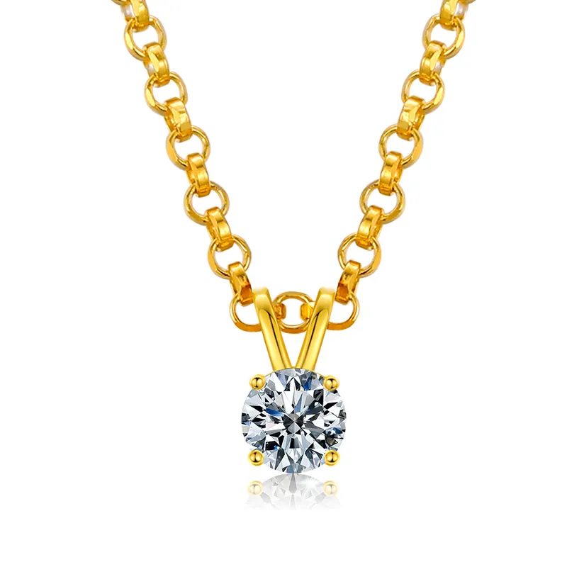 VVS 925 Sterling Silver Moissanite Solitaire Pendant Necklace - Image 11