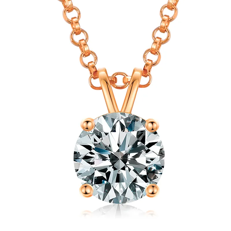 VVS 925 Sterling Silver Moissanite Solitaire Pendant Necklace - Image 22