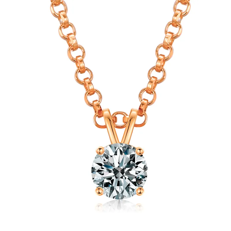 VVS 925 Sterling Silver Moissanite Solitaire Pendant Necklace - Image 24