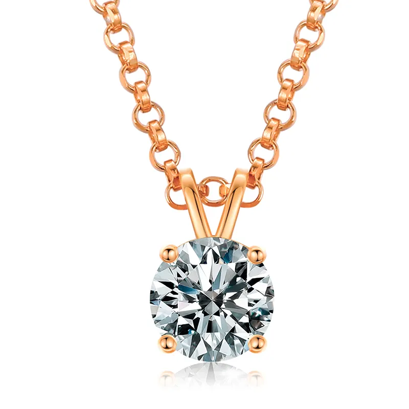 VVS 925 Sterling Silver Moissanite Solitaire Pendant Necklace - Image 31