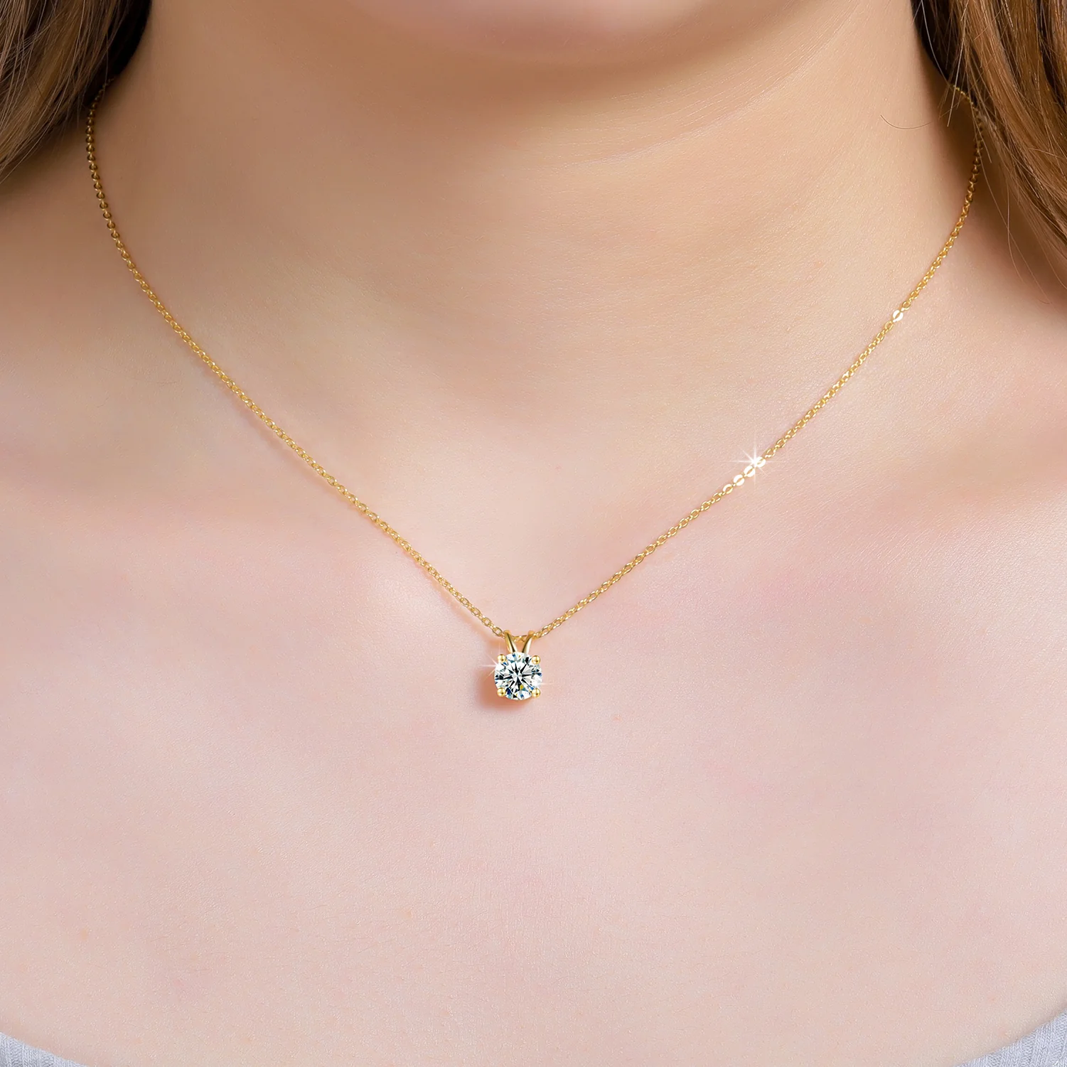 VVS 925 Sterling Silver Moissanite Solitaire Pendant Necklace - Image 32