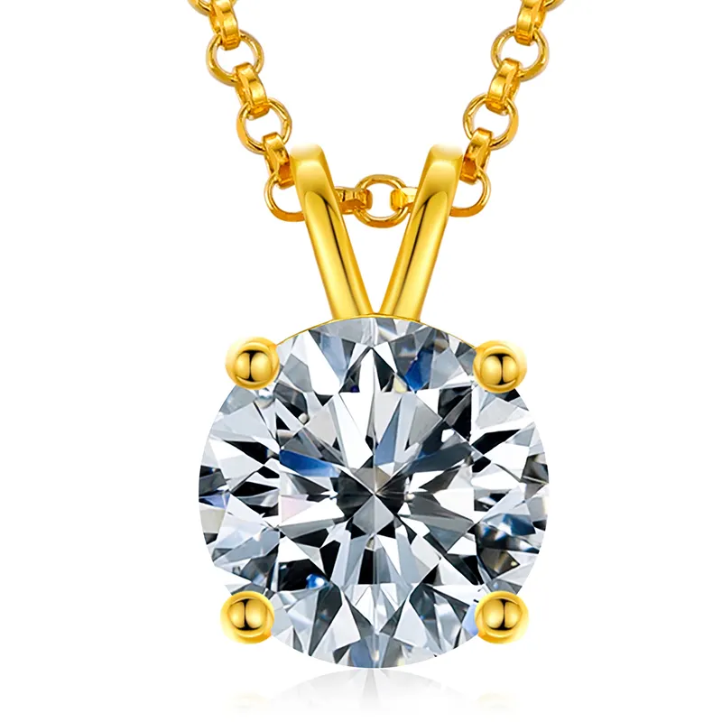 VVS 925 Sterling Silver Moissanite Solitaire Pendant Necklace - Image 8