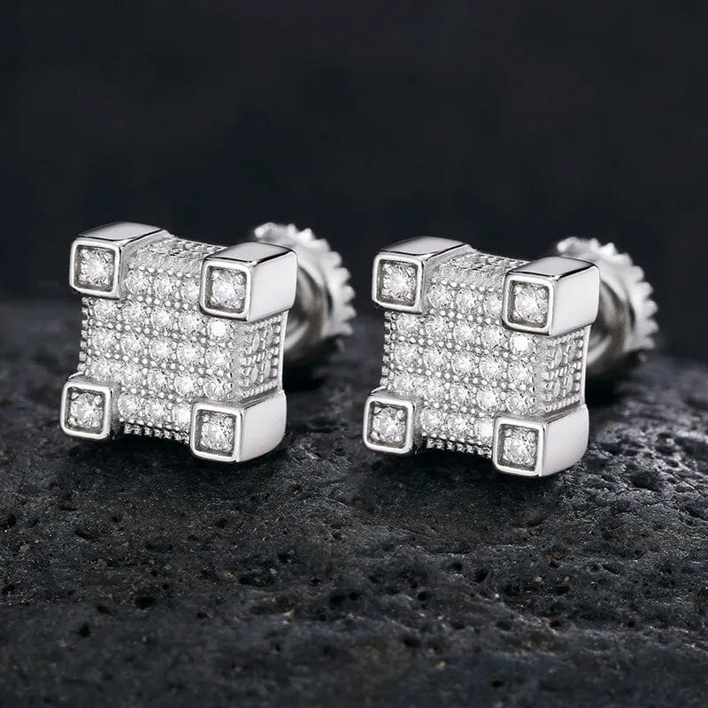 VVS Moissanite Square Diamond Stud Earring