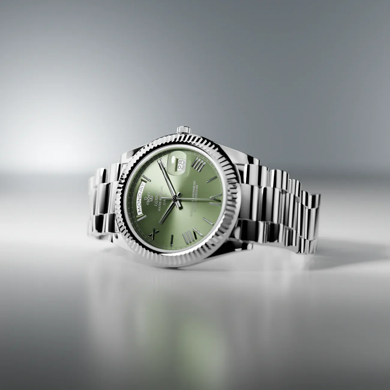 VVS Datejust Watch - Olive Steel - Image 2