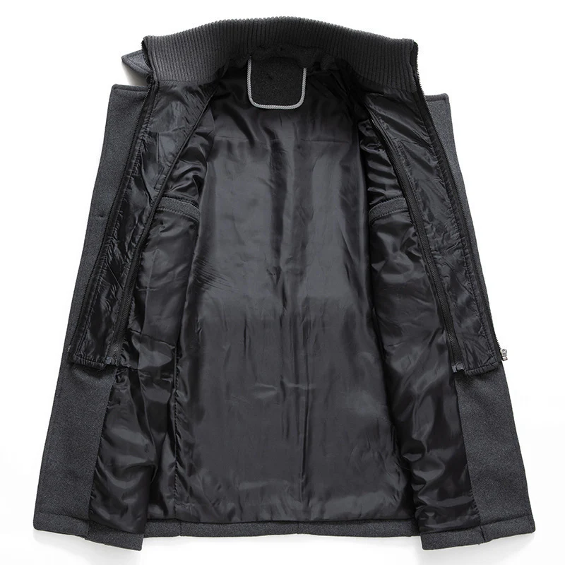 VVS Chic Men's Wool Double Collar Trench Coat - Image 5