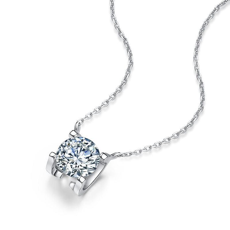 VVS1 Classic Moissanite Pendant 925 Silver Necklace - Image 2