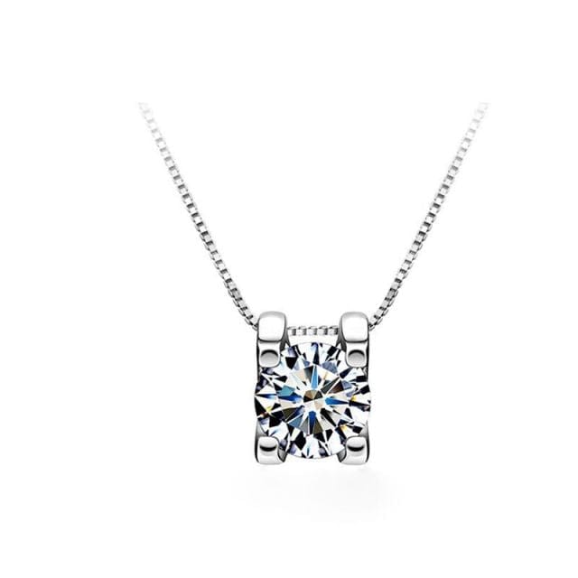 VVS1 Classic Moissanite Pendant 925 Silver Necklace - Image 6