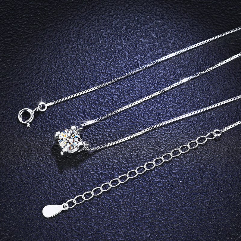VVS1 Classic Moissanite Pendant 925 Silver Necklace - Image 9