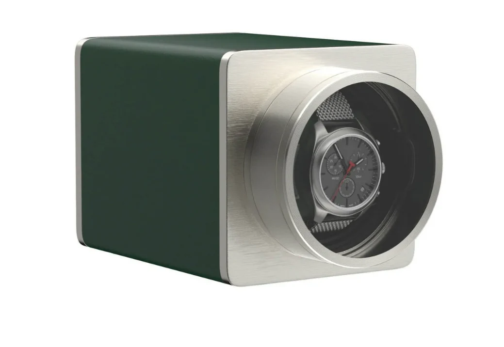 Watch Winder Single Box β Quiet Mabuchi Motor, Stackable Vegan Leather Case for Travel β Hulk Green - Image 2