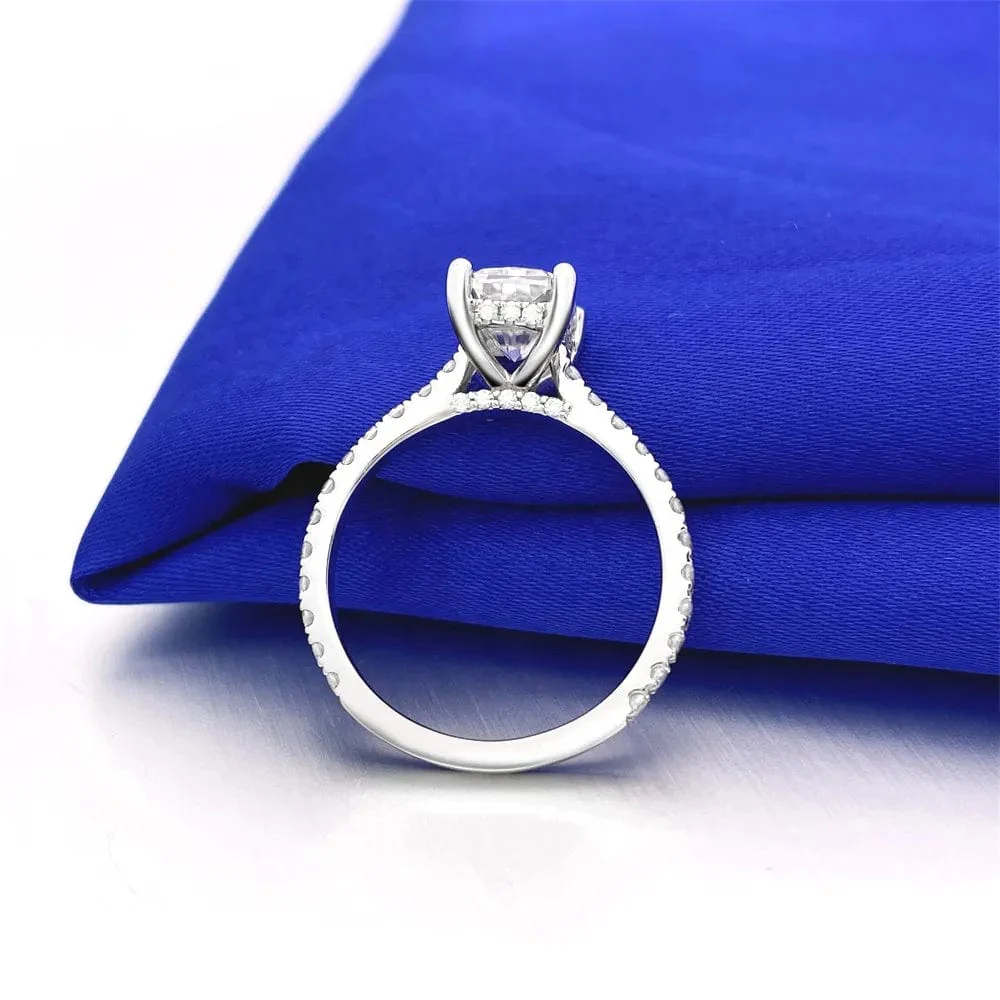 White Gold Square Radiant Cut 5CT Moissanite Engagement Ring - Image 3