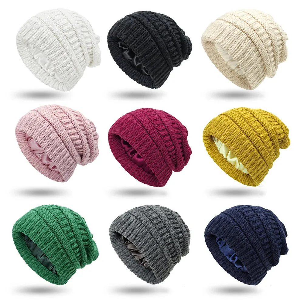 Winter Knit Satin Lined Beanies - Image 16