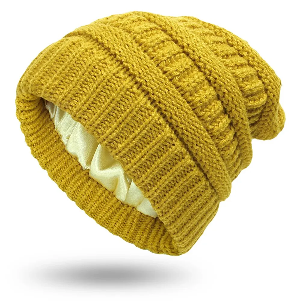 Winter Knit Satin Lined Beanies - Image 20