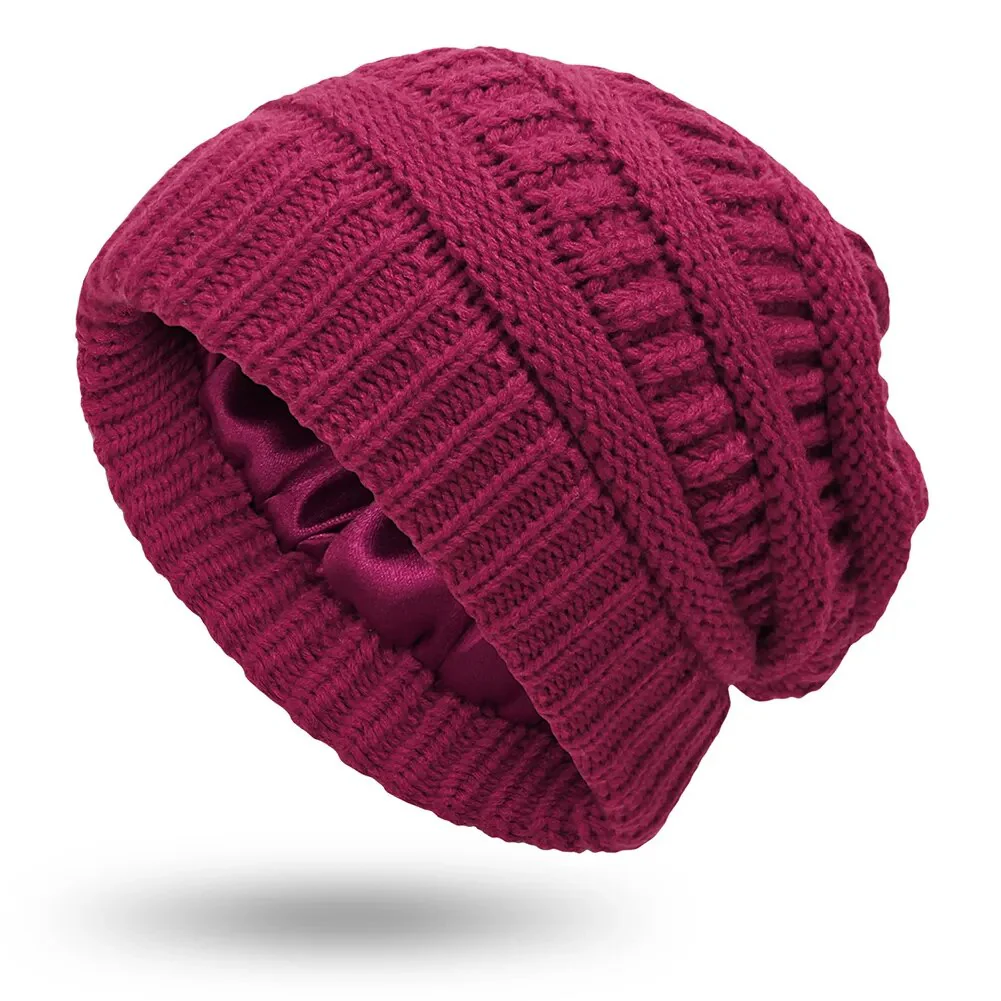 Winter Knit Satin Lined Beanies - Image 5