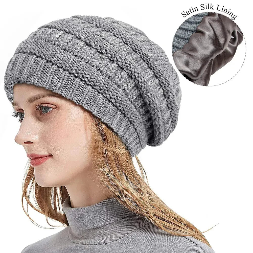 Winter Knit Satin Lined Beanies - Image 7