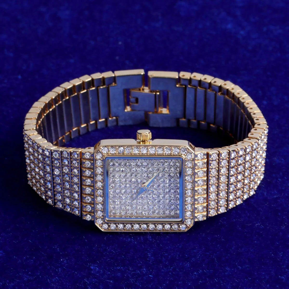 Women's Fully Iced Square Bling Watch - Image 2